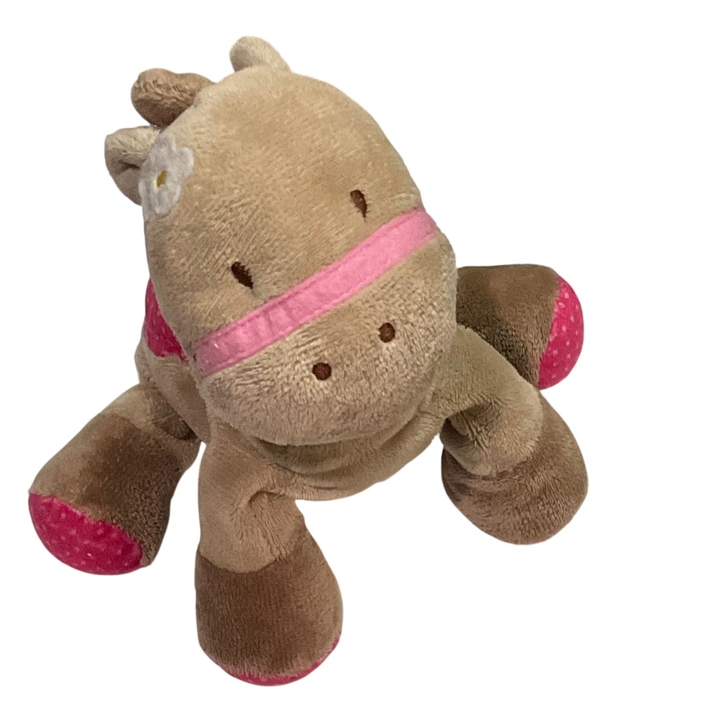Carters Just One Year pink horse pony plush stuffed animal baby toddler lovey 8"